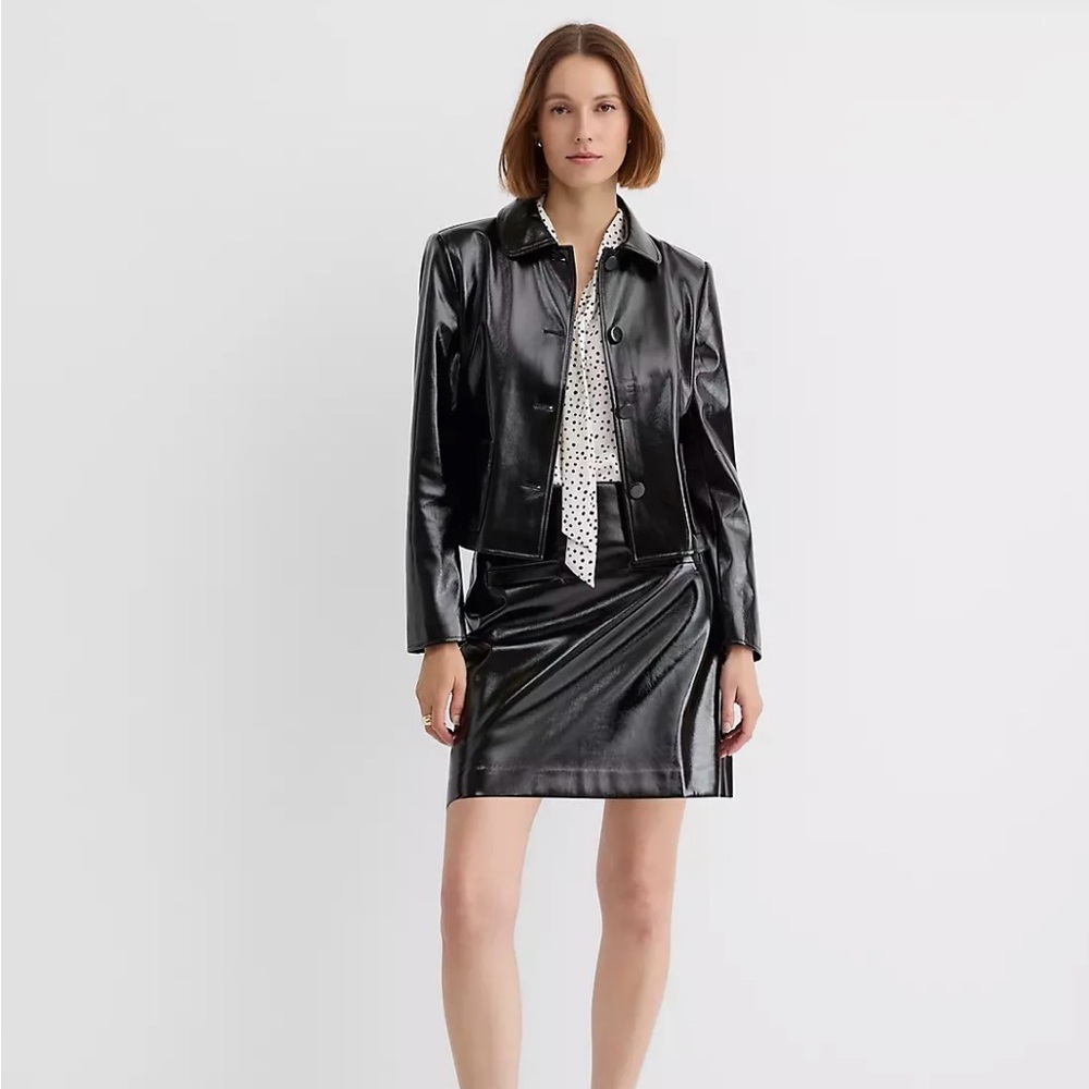 Black Faux leather skirt from Loft